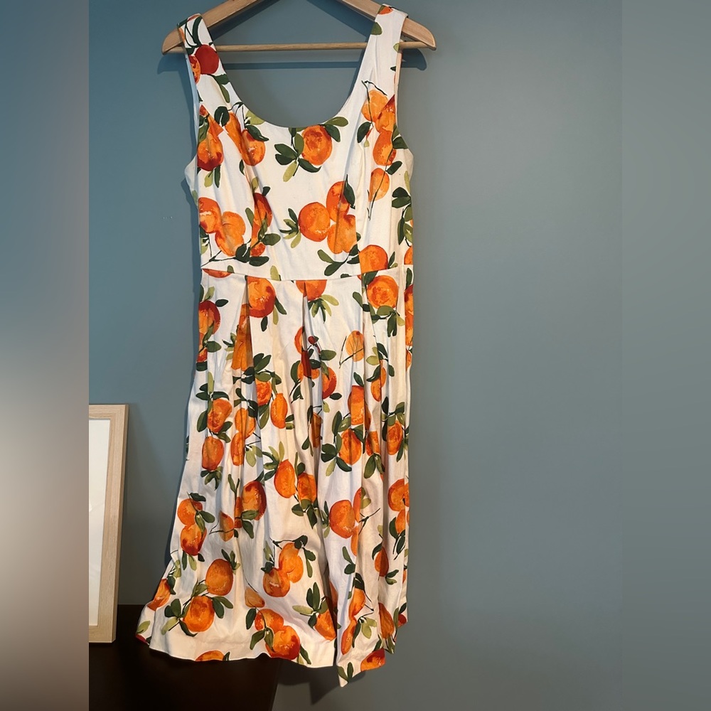 “Oranges” fit flare dress